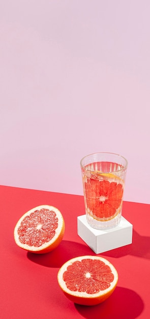 High angle delicious blood orange