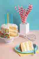 Free photo high angle delicious cake assortment