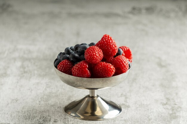 High angle delicious fruits in bowl