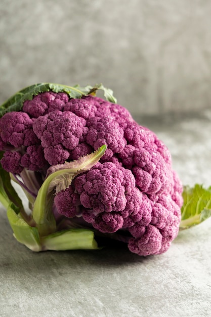 High angle delicious pink cauliflower