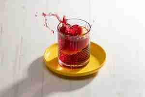 Free photo high angle delicious sangria glass