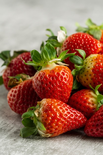 High angle delicious strawberries