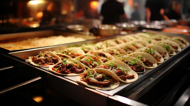 high angle  delicious tacos arrangement