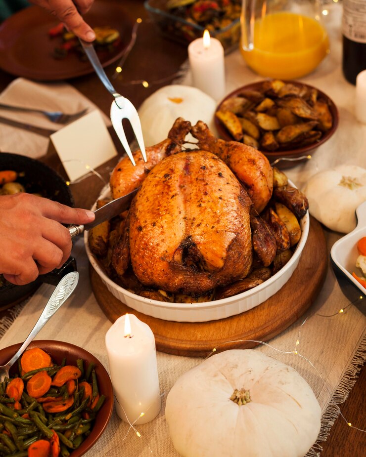 Free Photo high angle delicious turkey on plate