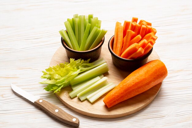 High angle delicious vegetables arrangement