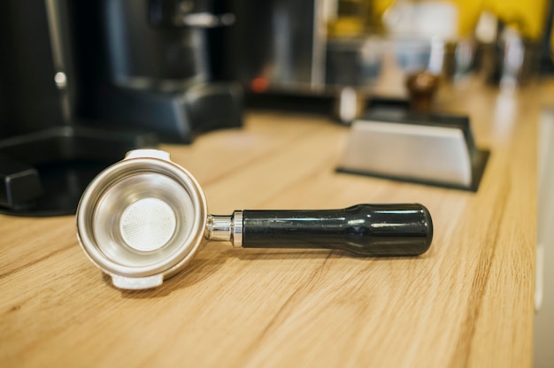 High angle of empty cup for coffee machine