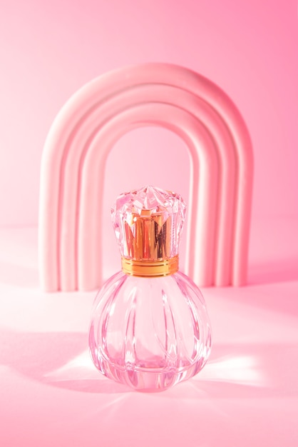 High angle empty perfume bottle