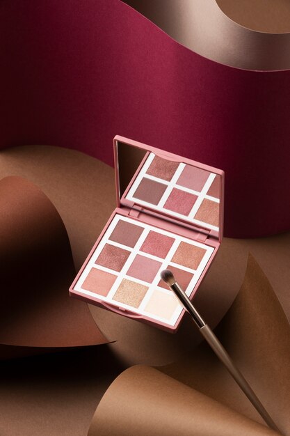 High angle eyeshadow colourful palette