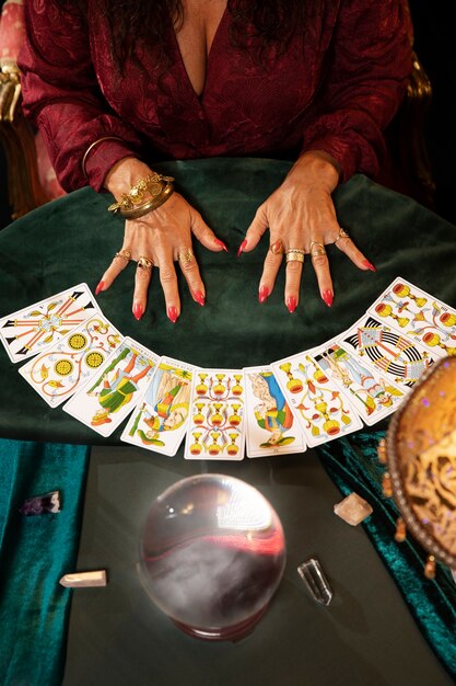 high angle fortune teller tarot reading