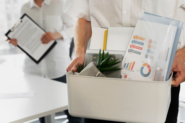 High angle hands  holding box