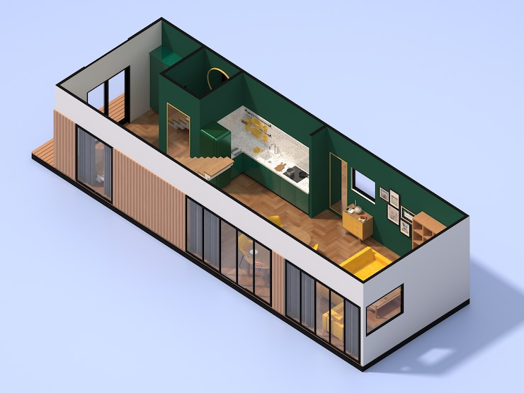 Free Photo high angle home interior design