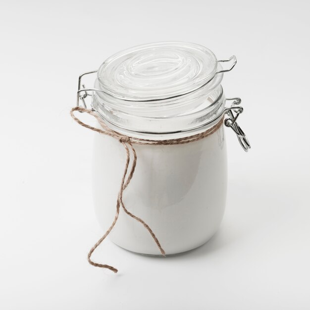 High angle jar with fresh milk