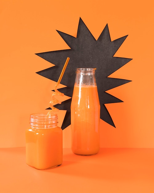 Free photo high angle jar with smoothie