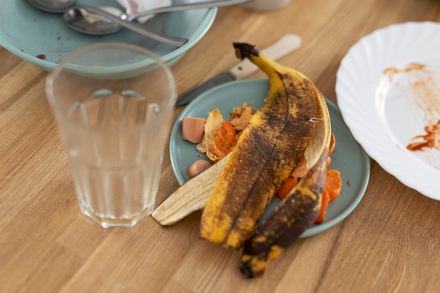 High angle leftovers on plates