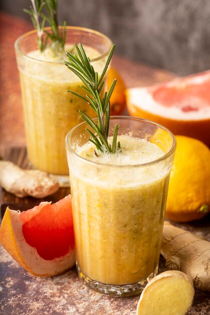 High angle lemon and grapefruit assortment