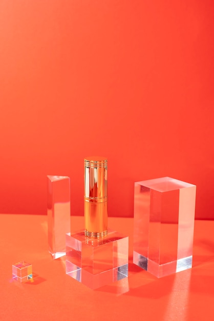 high angle lipstick on stand