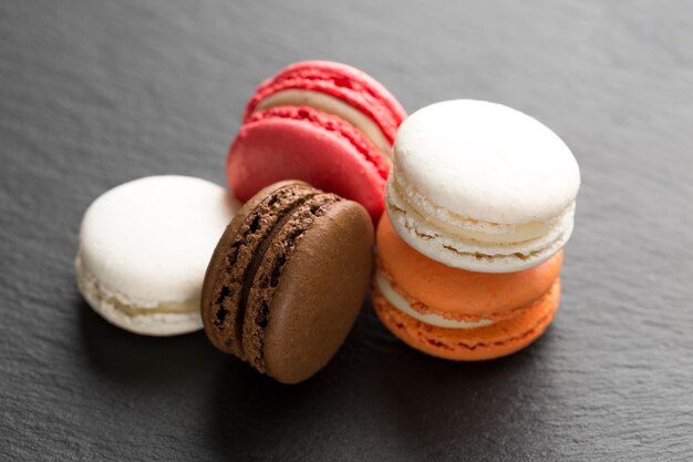 High angle macaroons assortment