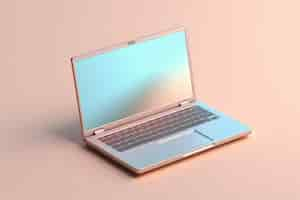 Free photo high angle of modern laptop device