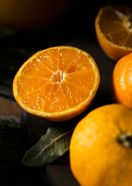 High angle of multiple autumn oranges