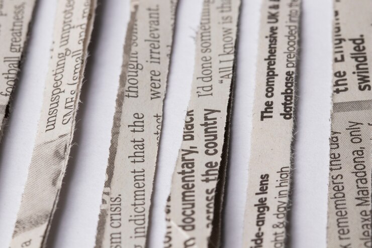Free Photo high angle newspaper strips arrangement