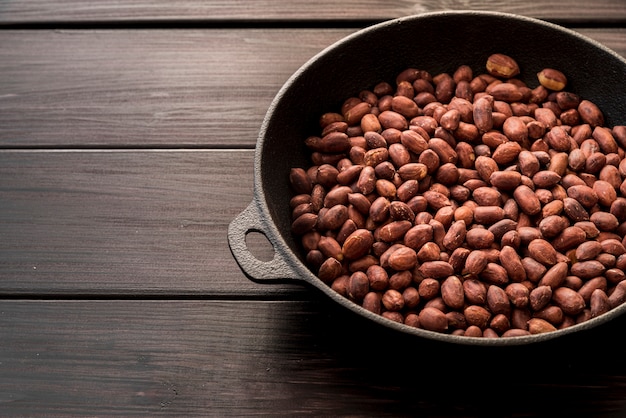 High angle of nuts in bowl