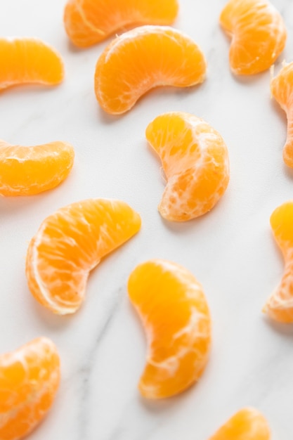 High angle of orange slices