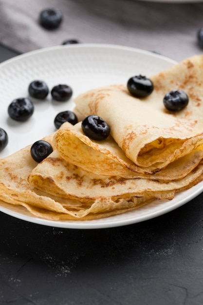 High angle pancakes decoration