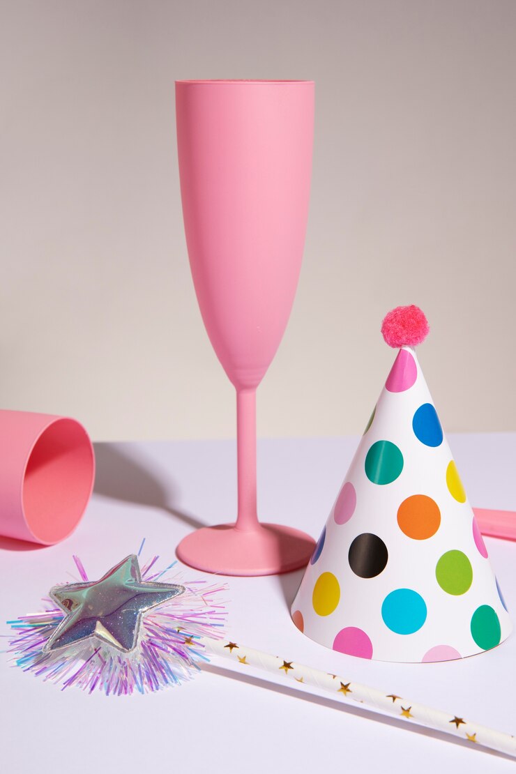 Free Photo high angle party ornaments arrangement