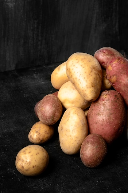 High angle of potatoes