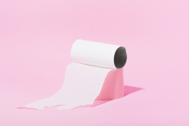 Free photo high angle roll of toilet paper