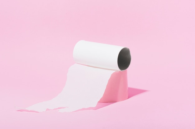 High angle roll of toilet paper