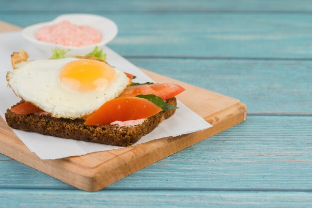 High angle sandwich for breakfast