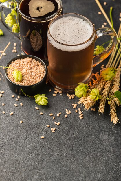 High angle seeds and beer mugs