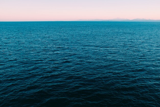 High angle shot of the beautiful calm blue ocean