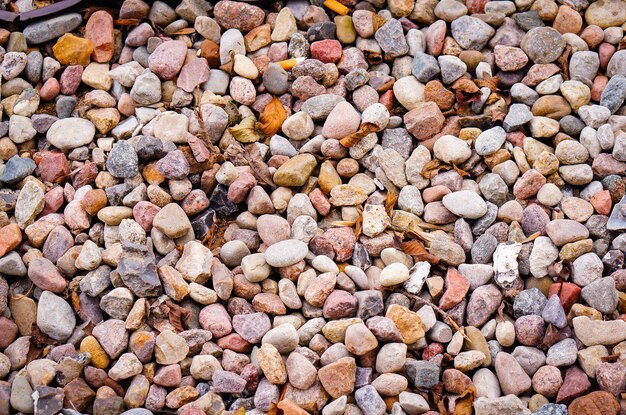 High angle shot of numerous gravel particles