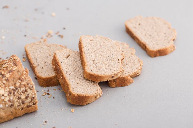 High angle slices on white background