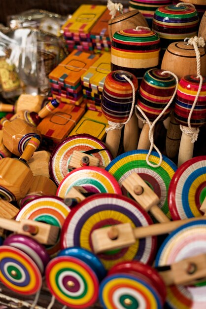 High angle souvenirs assortment