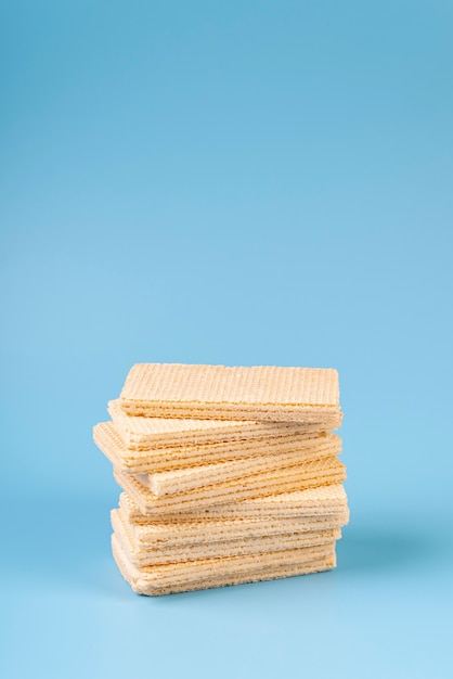High angle of stacked wafers with copy space