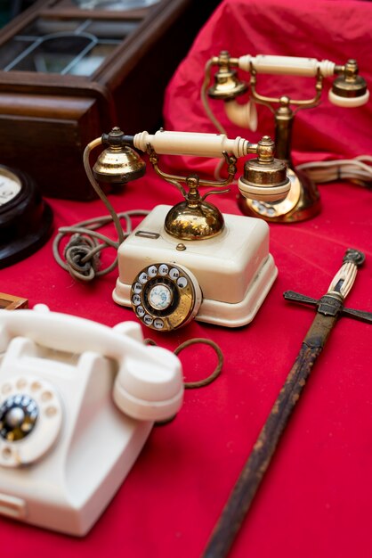 high angle telephones at second hand market