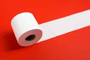 Free photo high angle toilet paper roll