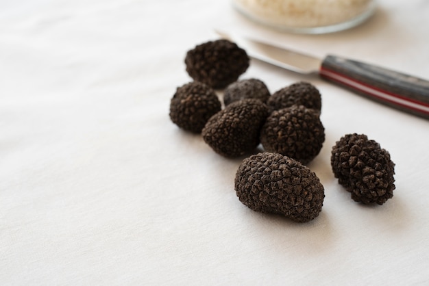 Free photo high angle truffles arrangement