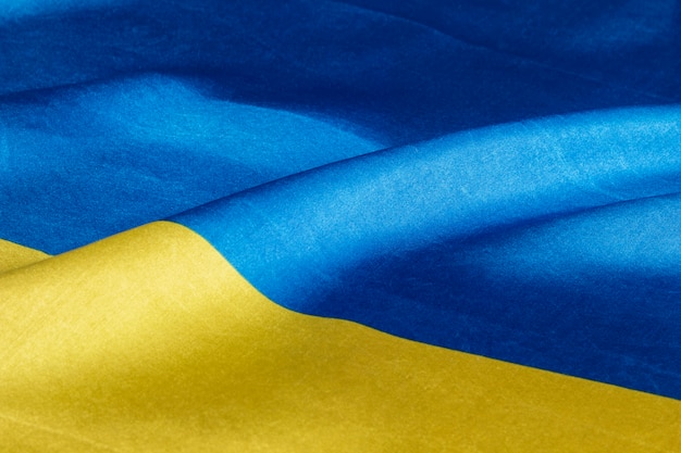 High angle ukrainian flag still life