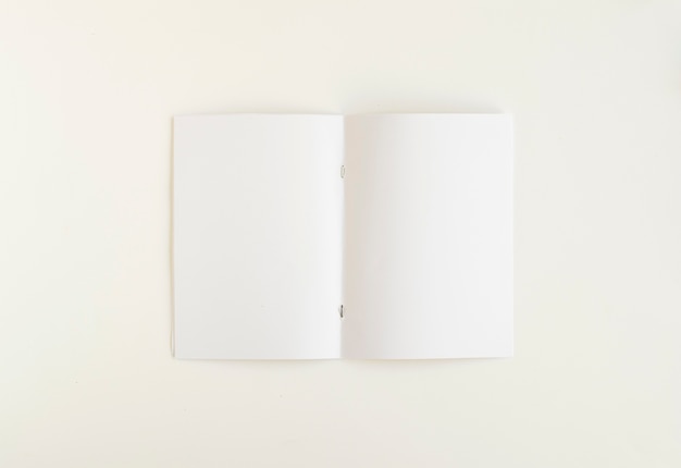 High angle view of blank white card