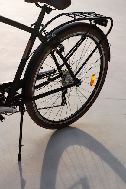 High angle vintage bicycle rear wheel