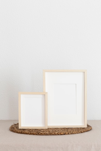 High angle wooden frames arrangement