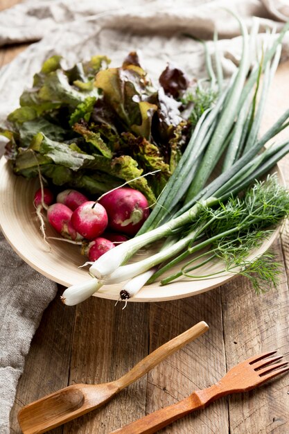 High angle of zero waste food concept