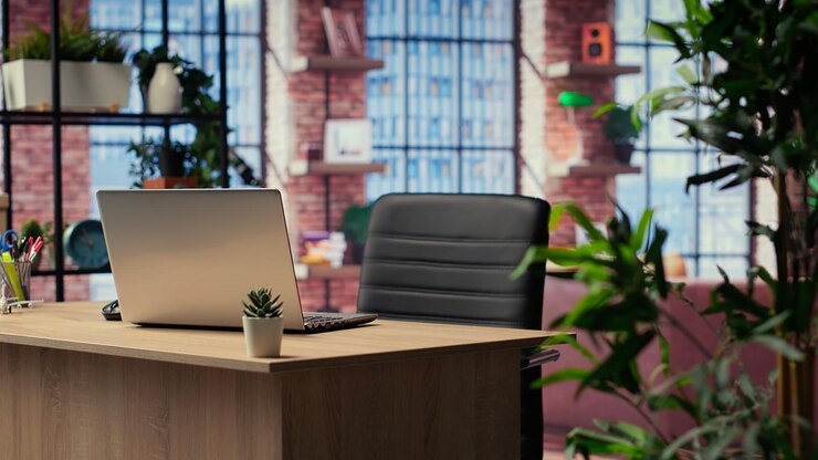 Free Photo high end modern apartment with a home office desk used for remote job