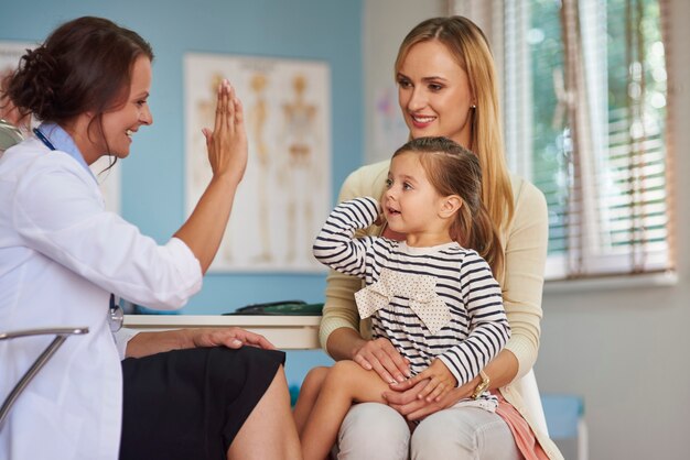 High-five my little but brave patient