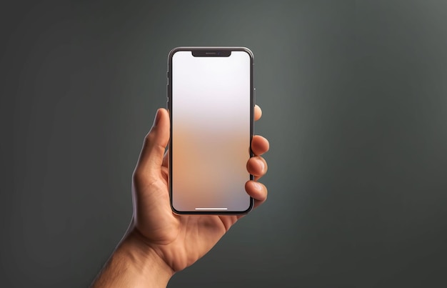 Бесплатное фото Рука крупным планом с высоким разрешением держит фон смартфона