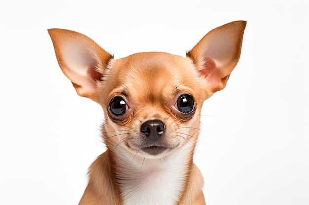 Foto gratuita foto frontale ad alta risoluzione di un chihuahua isolato su sfondo bianco